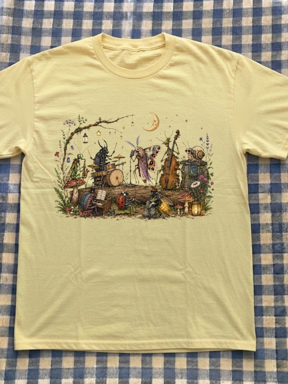 Fairy Forest Band Graphic Tee in Pale Yellow